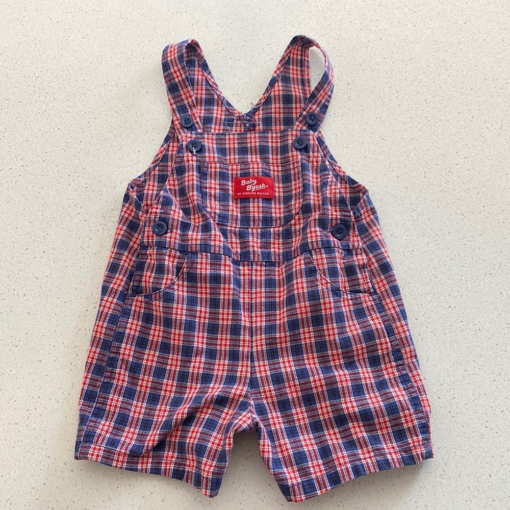 Vintage Oshkosh B’gosh Plaid Overalls 24M